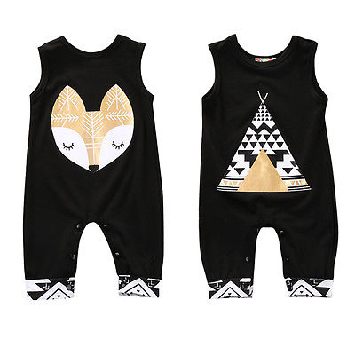 Sleeveless Tent/Fox Romper Jumpsuit